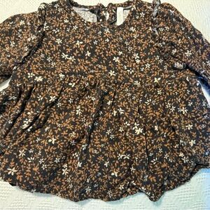 Rylee + Cru Navy and Orange Floral Baby Dress